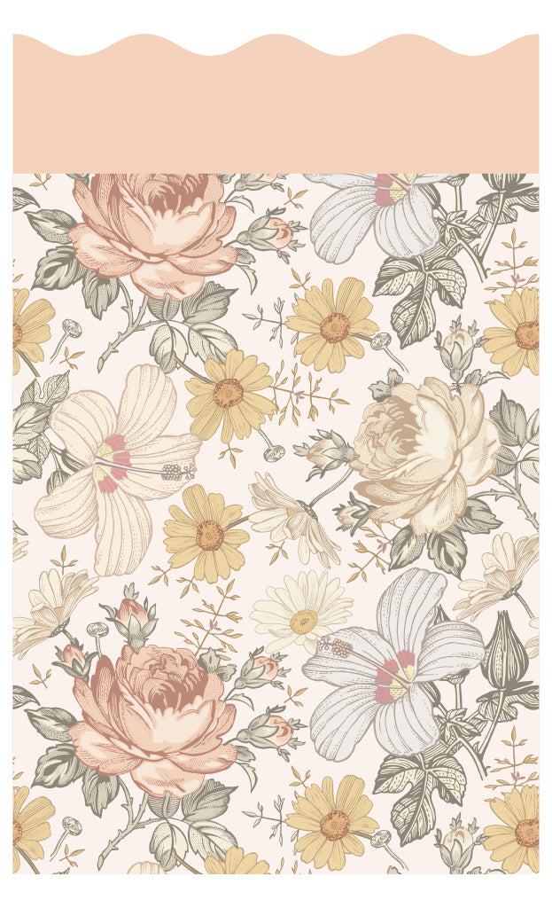 Wavy Wallpaper Panel - Bohemian Floral