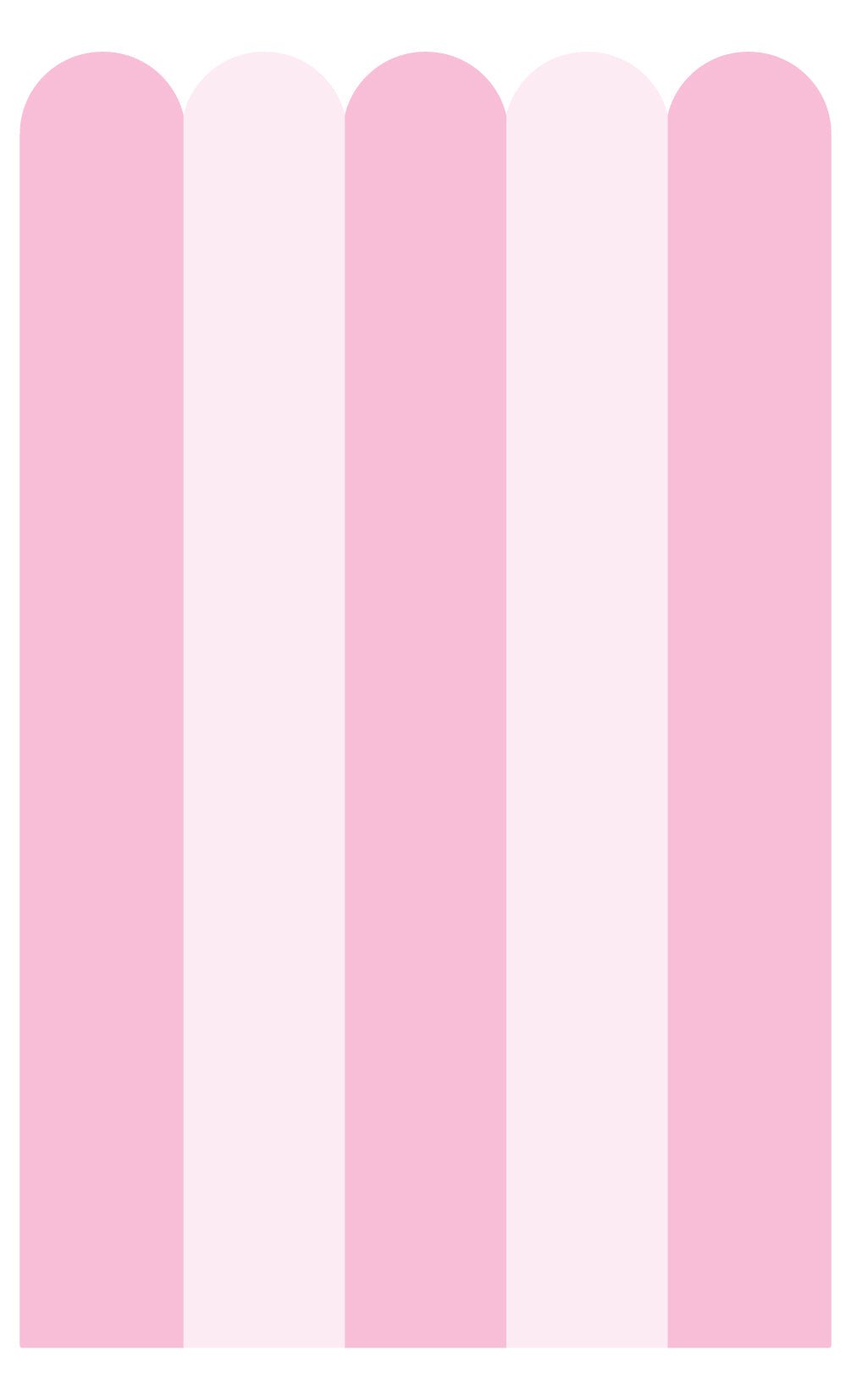 Scalloped Stripe Wallpaper Panel - Cotton Candy - Ginger Monkey