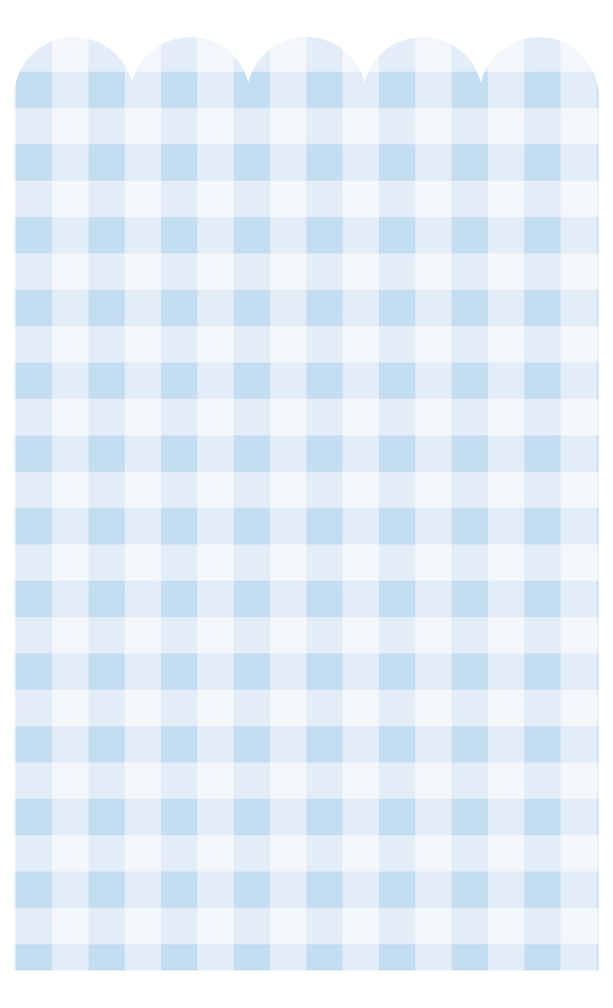 Scalloped Wallpaper Panel - Gingham Blue Heaven - Ginger Monkey
