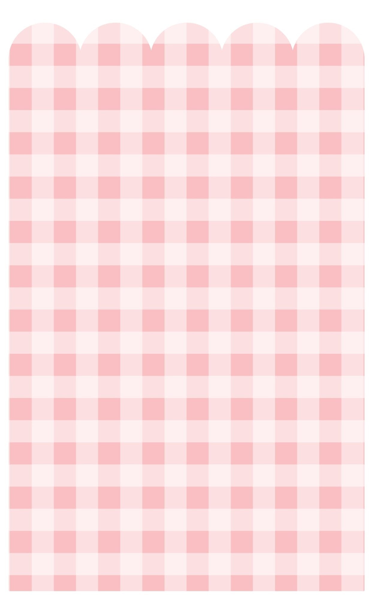 Scalloped Wallpaper Panel - Gingham Musk - Ginger Monkey