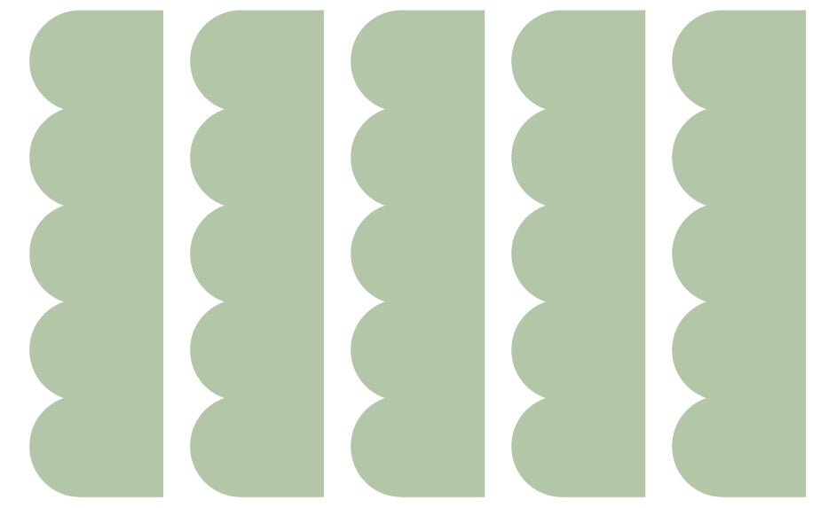 WALL BORDER - Scallop Block Colour - Ginger Monkey