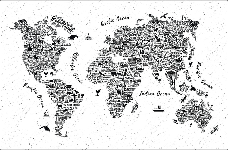 World Map Wall Decal - Ginger Monkey 