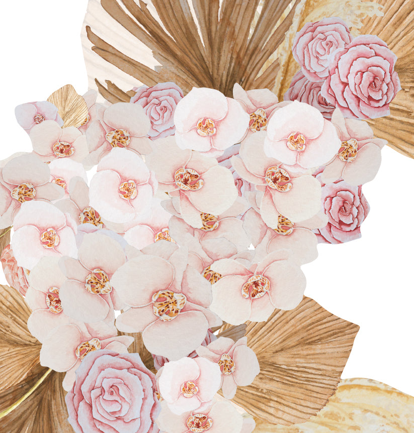 Orchid, Rose and Pampas Decal Set - Ginger Monkey 