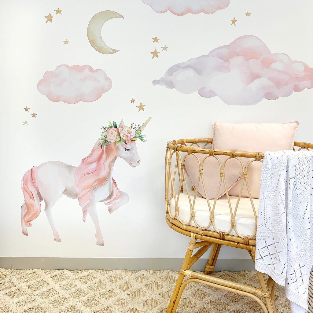 Dreaming Unicorn Wall Decal Set – Ginger Monkey