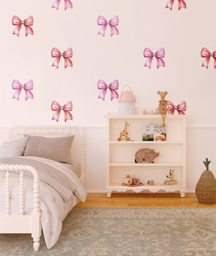 Pink Bow Wall Decal Set