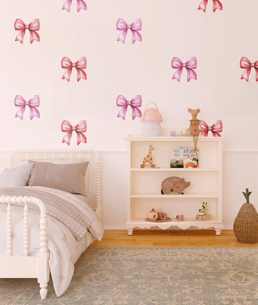 Pink and Red Bow Wall Decal Set - Ginger Monkey 