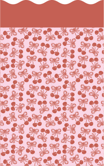 Wavy Wallpaper Panel - Cherry and Bows