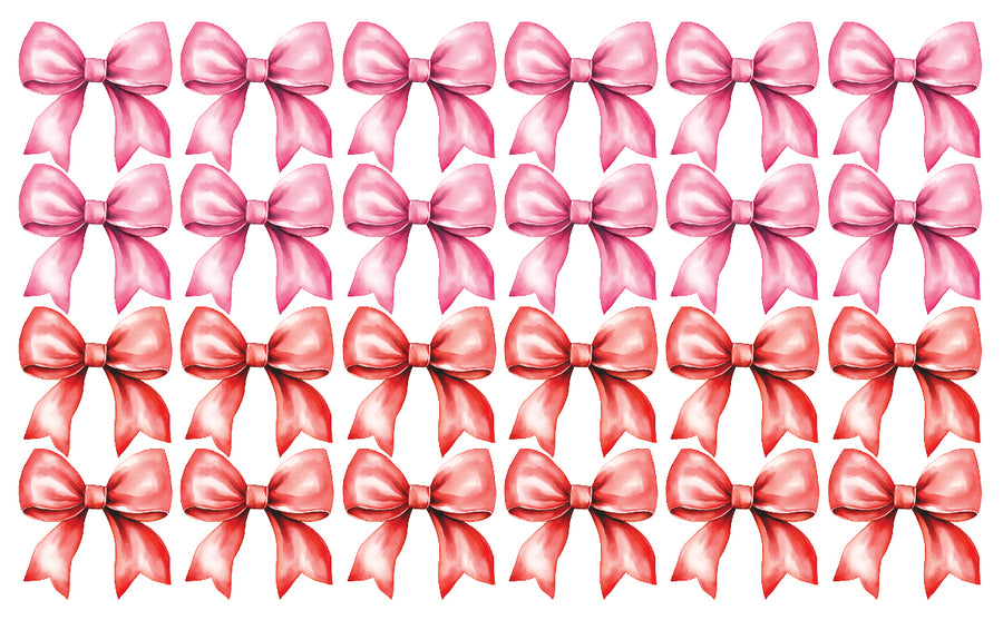 Pink and Red Bow Wall Decal Set