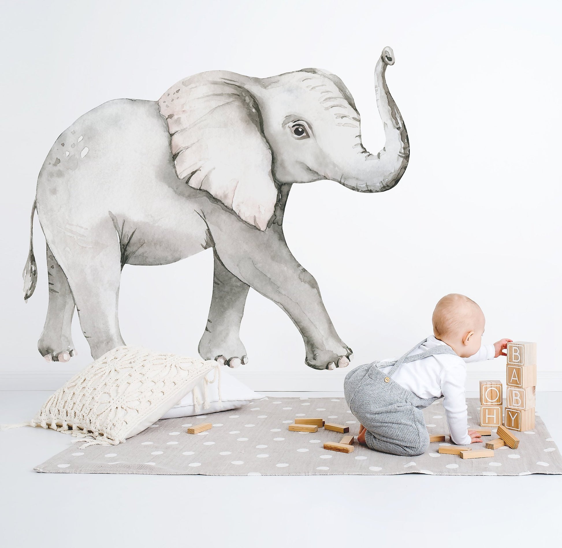 Baby Elephant Wall Decal - Ginger Monkey