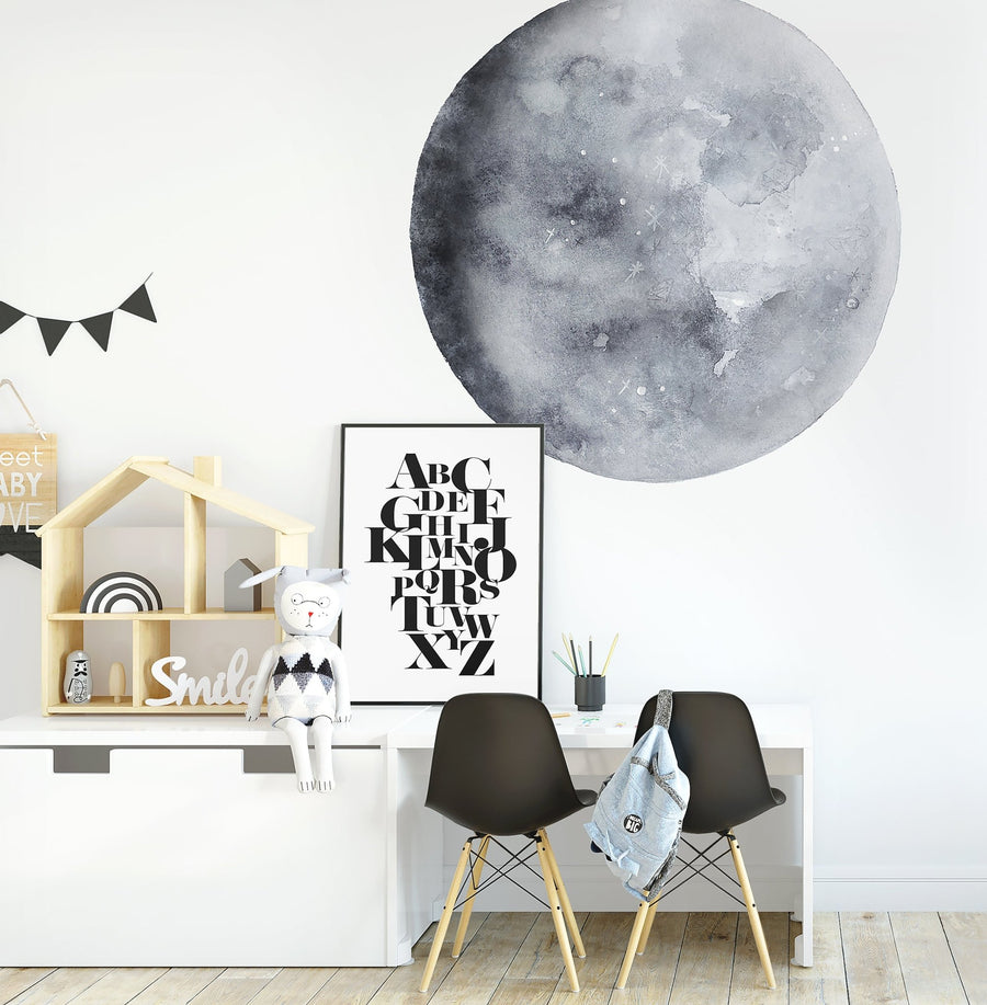 Blue Moon Watercolour Decal - Ginger Monkey