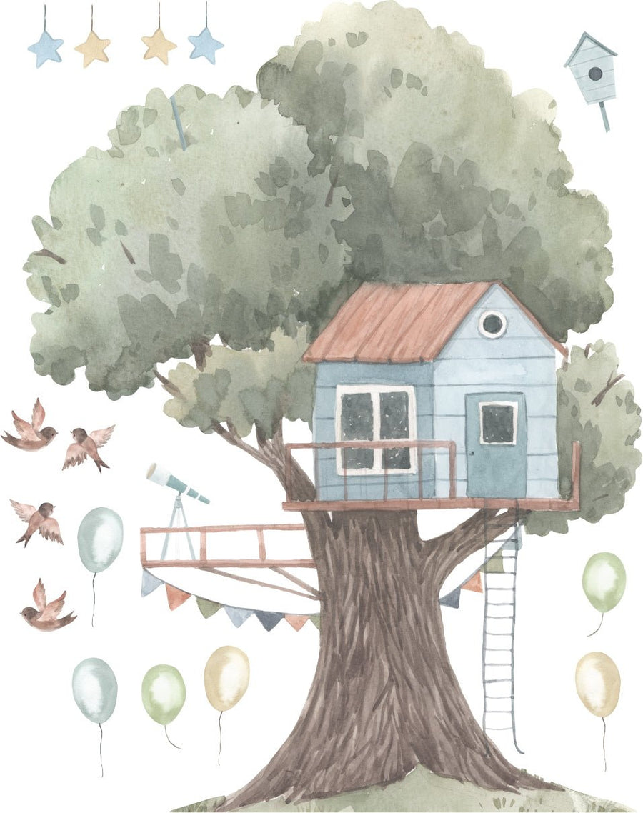 Blue Treehouse Decal Set - Ginger Monkey