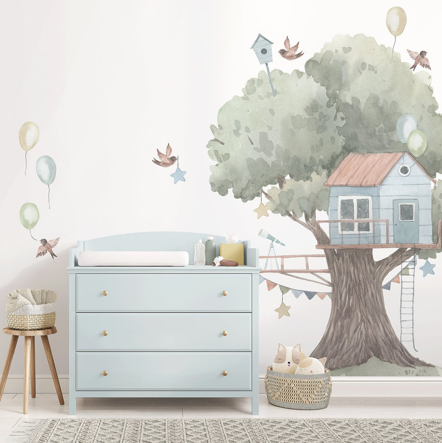 Blue Treehouse Decal Set - Ginger Monkey