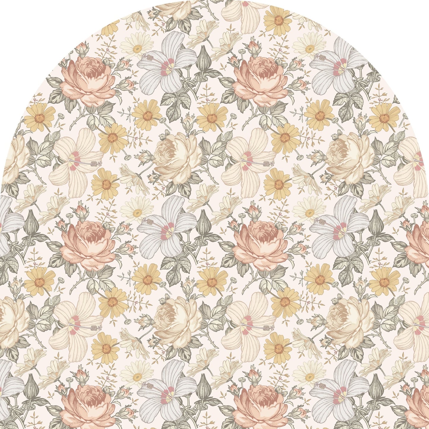 Bohemian Wildflowers Arch Wall Mural - Ginger Monkey