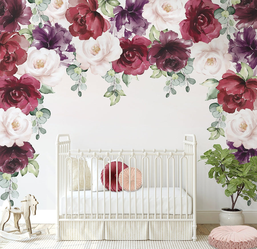 Burgundy Rose Wallpaper - Ginger Monkey