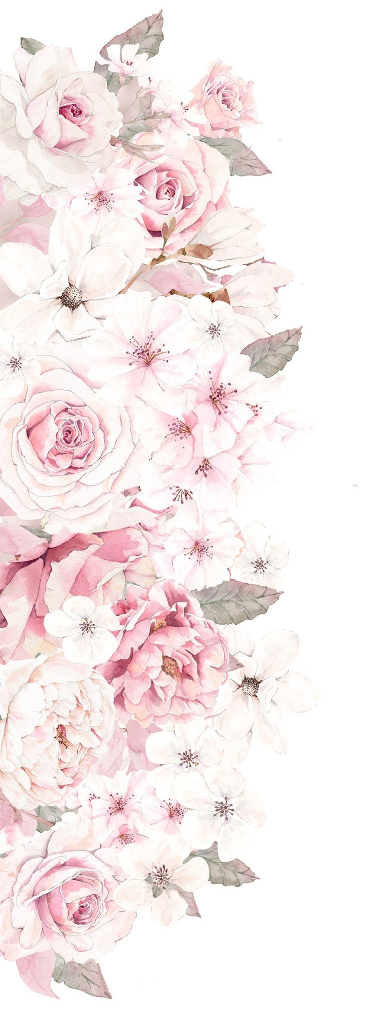 Cherry Blossom & Rose Wall Mural - Ginger Monkey