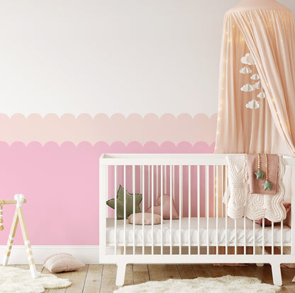 Double Scalloped Wallpaper Panel - Bubblegum - Ginger Monkey
