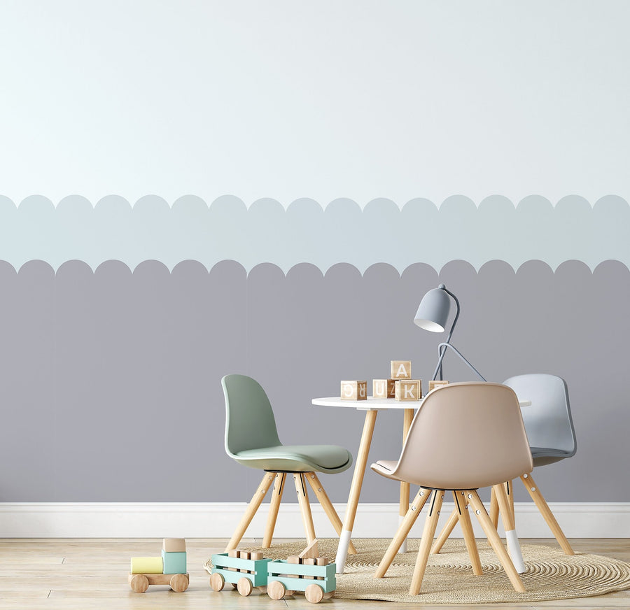 Double Scalloped Wallpaper Panel - Liquorice - Ginger Monkey