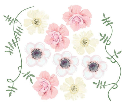 Flowers and Vines Individual Wall Decal Set - Ginger Monkey