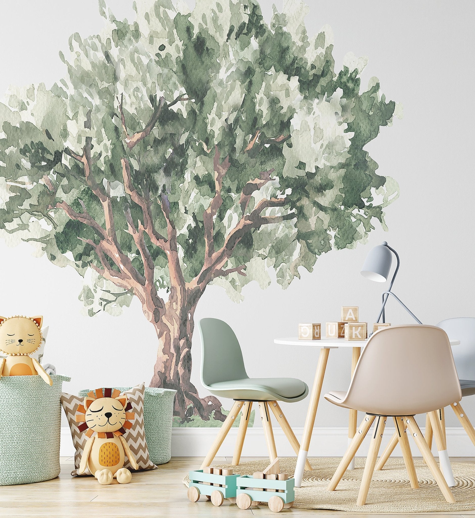 Tree Mural Tree Giant Wallpaper Mural Custom Wall Murals Green Big Tree Forest