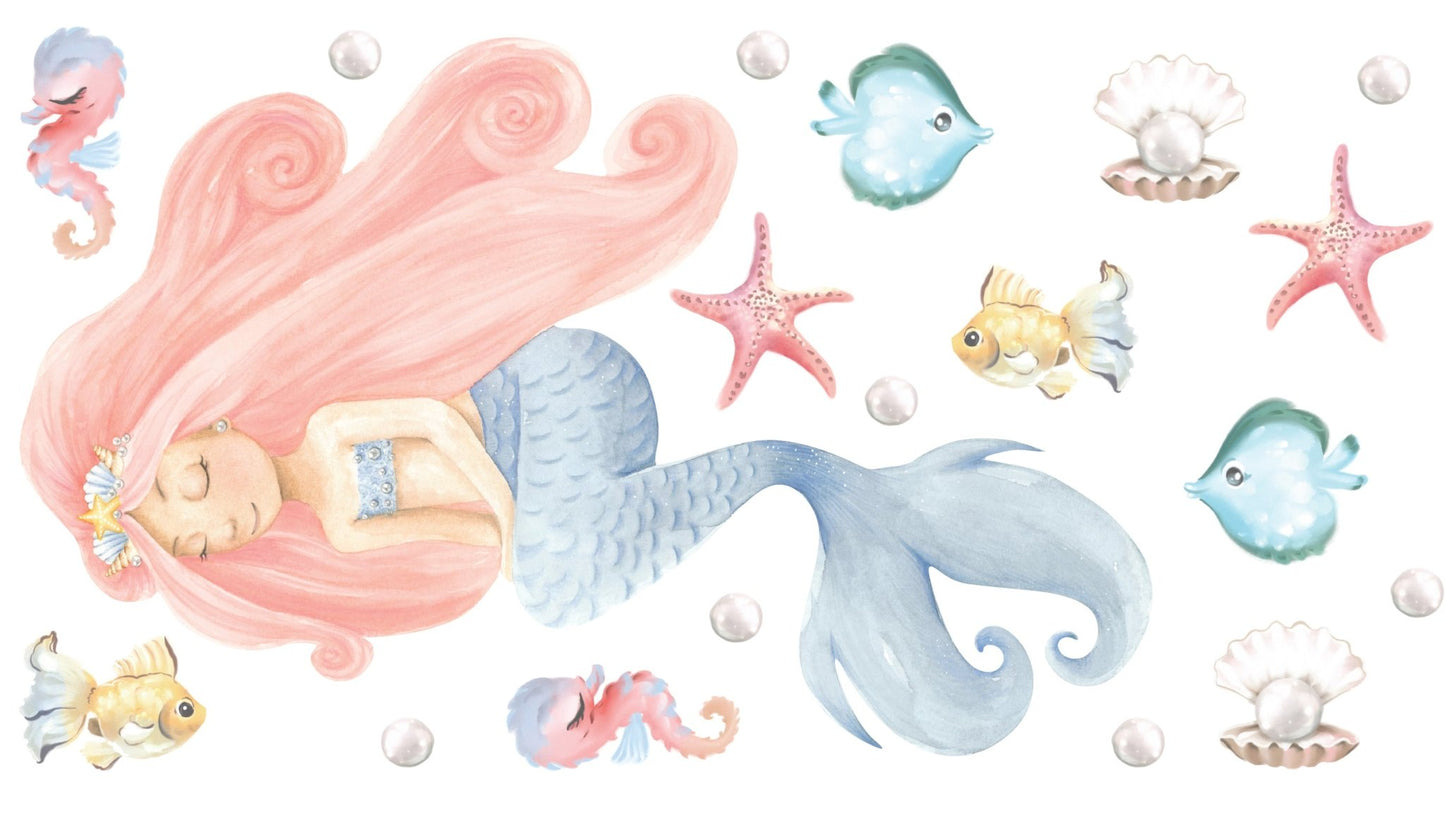 Mermaid Princess Wall Decal Set - Ginger Monkey