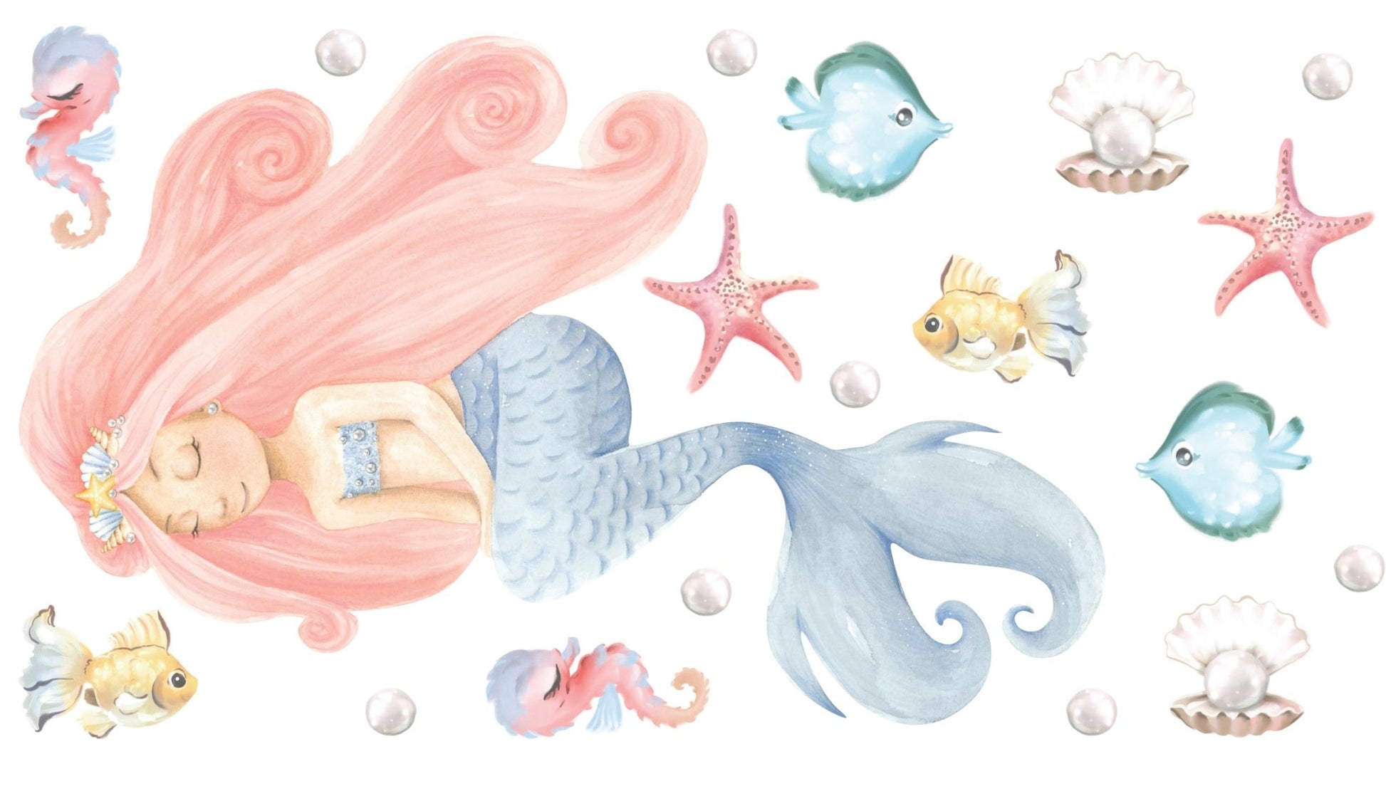 Mermaid Princess Wall Decal Set - Ginger Monkey
