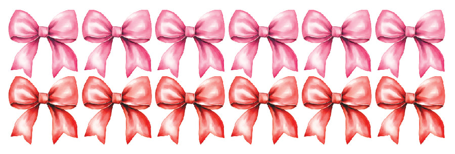 Pink and Red Bow Wall Decal Set