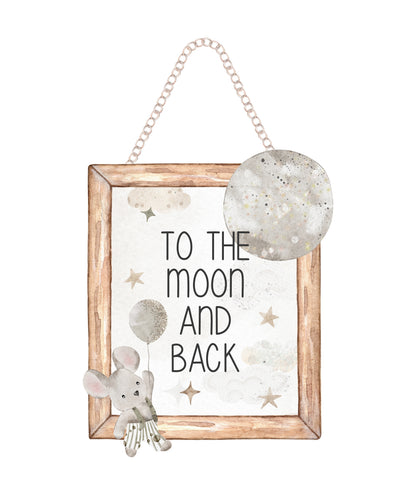 Moon Door Sign Decal