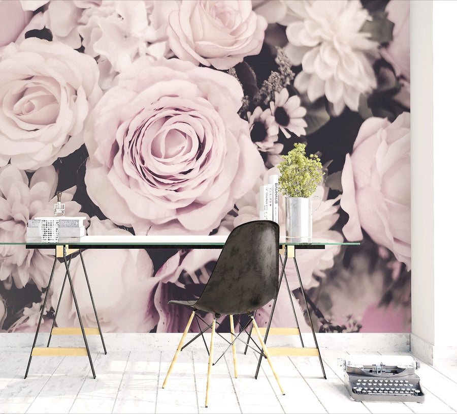 Muted Pink Floral Wallpaper - Ginger Monkey