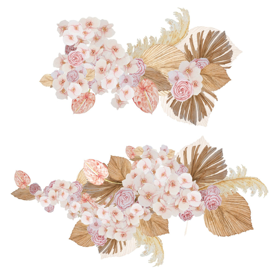 Orchid, Rose and Pampas Decal Set - Ginger Monkey