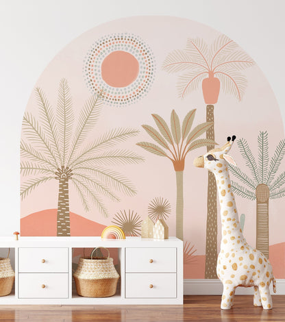 Palm Desert Arch Wall Mural - Rust - Ginger Monkey