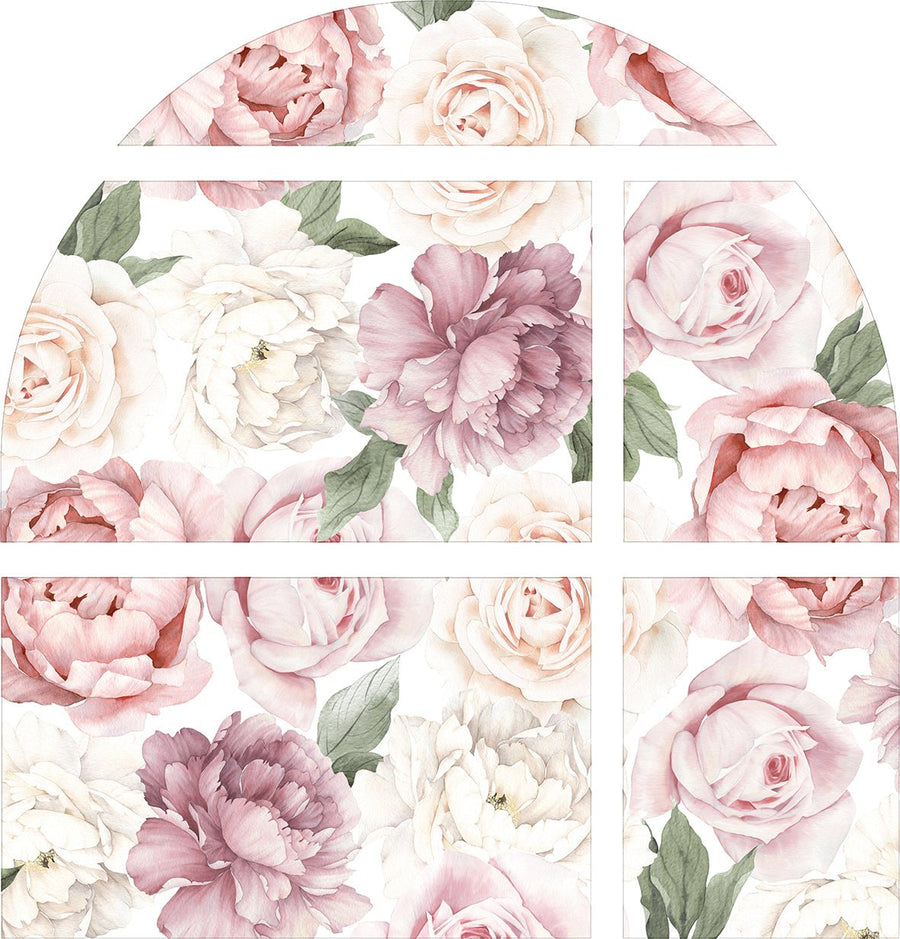 Peony and Rose Arch Wall Mural - Ginger Monkey