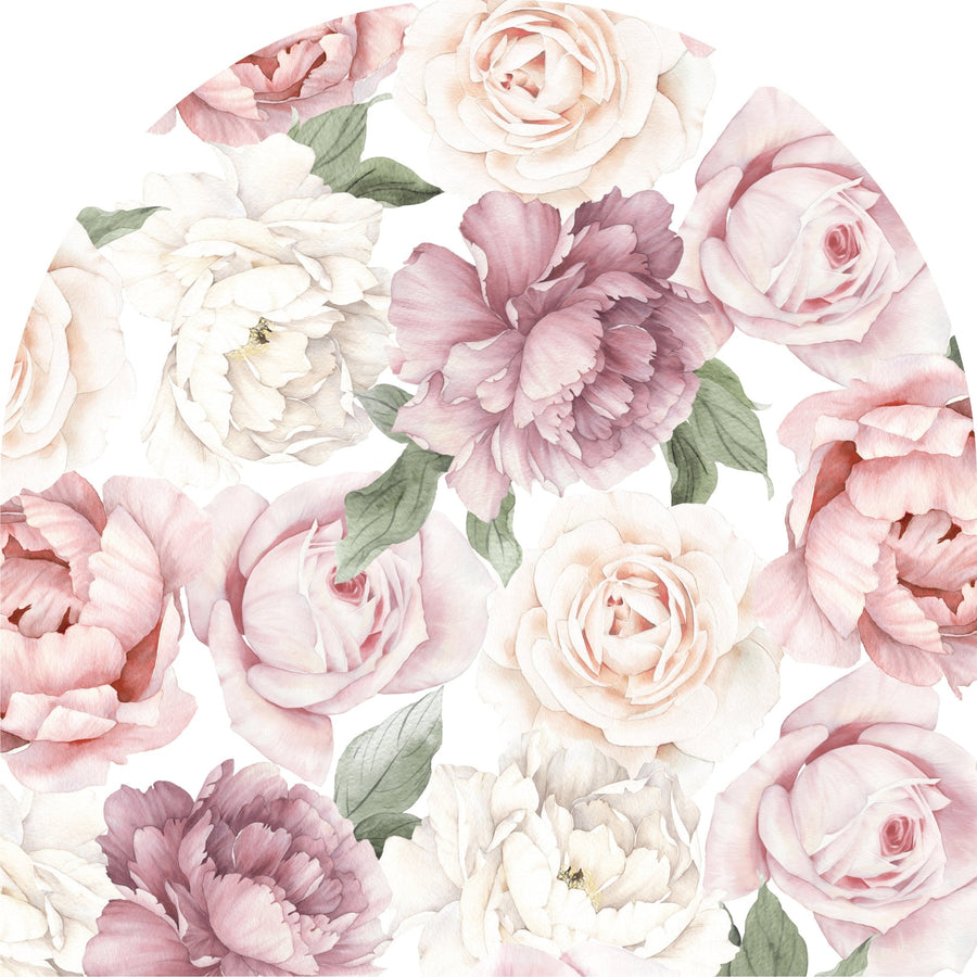 Peony and Rose Arch Wall Mural - Ginger Monkey