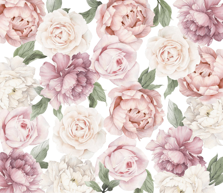 Peony and Rose Wallpaper - Ginger Monkey