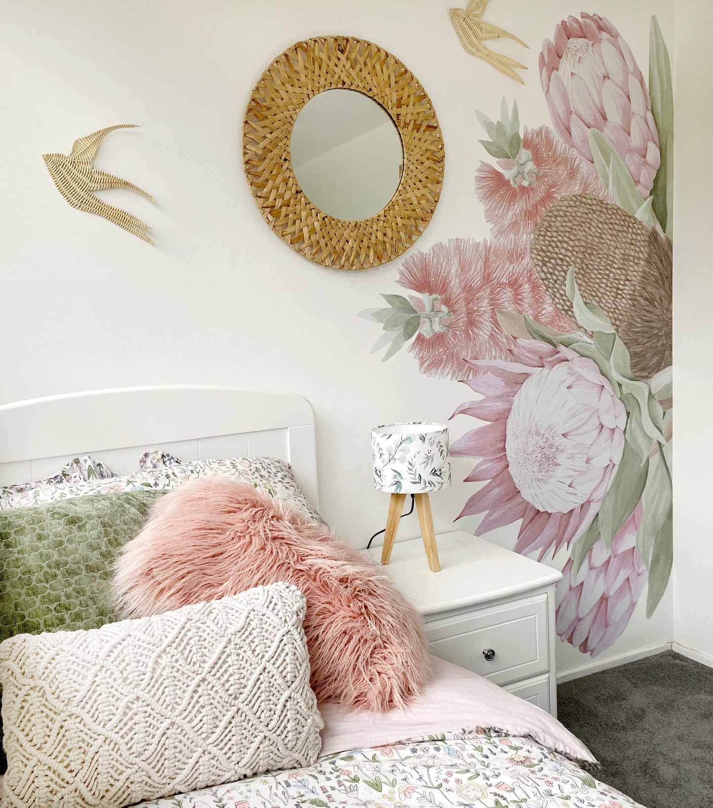 Protea, Bottlebrush & Banksia Wall Mural - Ginger Monkey