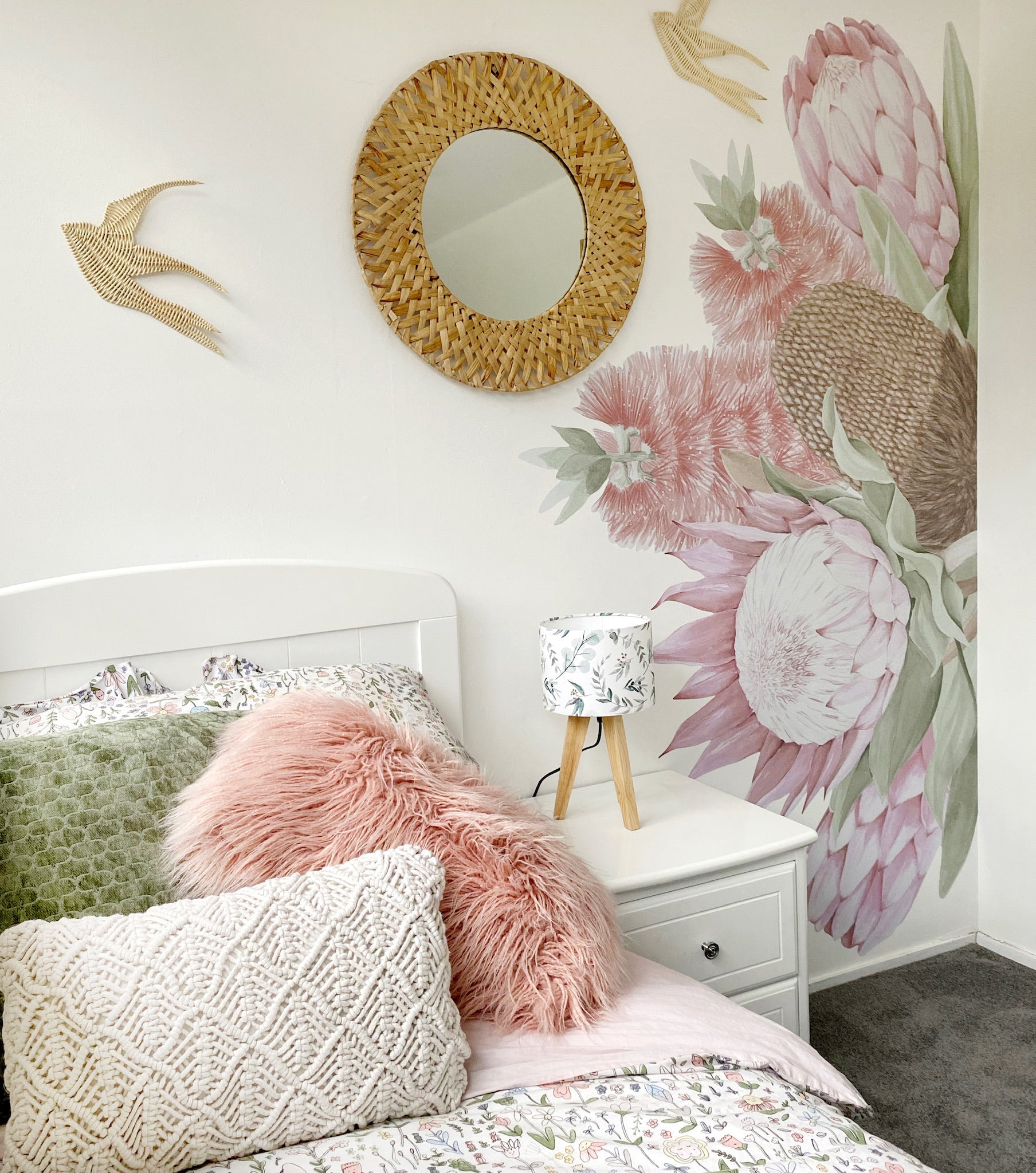 Protea, Bottlebrush & Banksia Wall Mural - Ginger Monkey