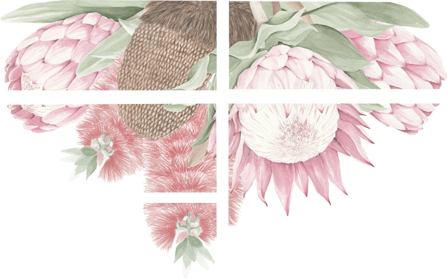 Protea, Bottlebrush & Banksia Wall Mural - Ginger Monkey