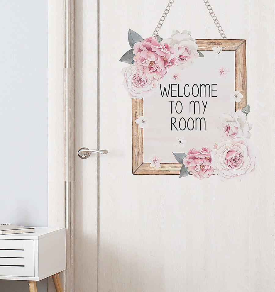 Rose Door Sign Decal - Ginger Monkey