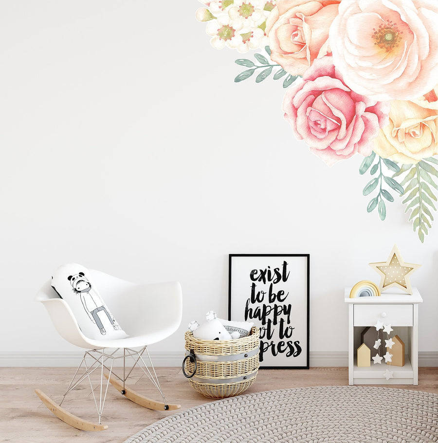 Rose Garden Corner Wall Decal - Ginger Monkey