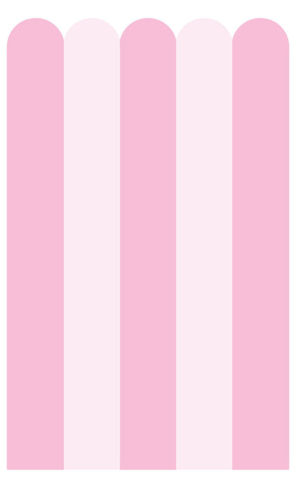 Scalloped Stripe Wallpaper Panel - Cotton Candy - Ginger Monkey