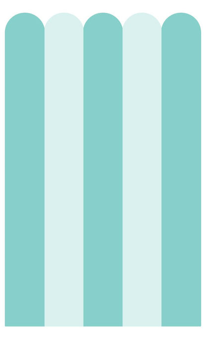 Scalloped Stripe Wallpaper Panel - Minty - Ginger Monkey