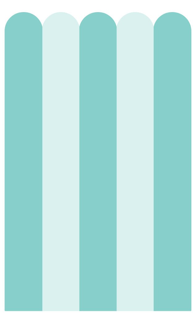 Scalloped Stripe Wallpaper Panel - Minty - Ginger Monkey