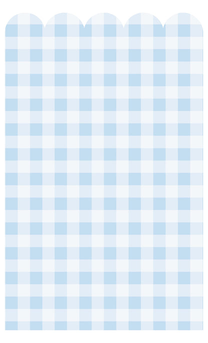 Scalloped Wallpaper Panel - Gingham Blue Heaven - Ginger Monkey