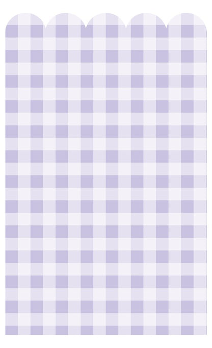 Scalloped Wallpaper Panel - Gingham Grape - Ginger Monkey