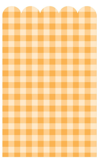 Scalloped Wallpaper Panel - Gingham Honey - Ginger Monkey