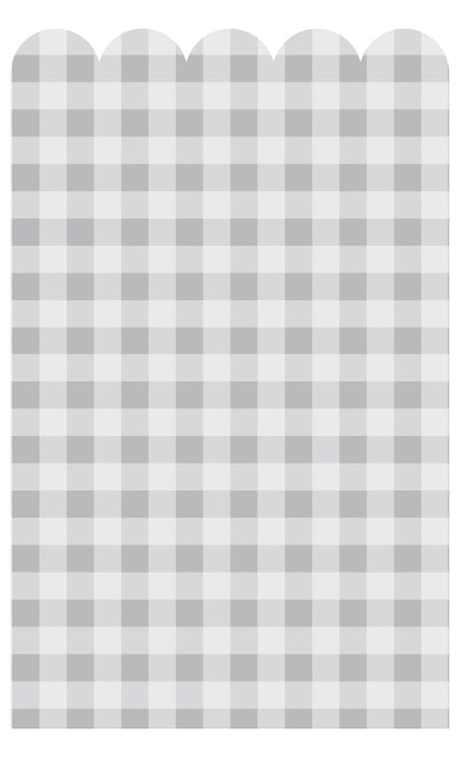 Scalloped Wallpaper Panel - Gingham Liquorice - Ginger Monkey