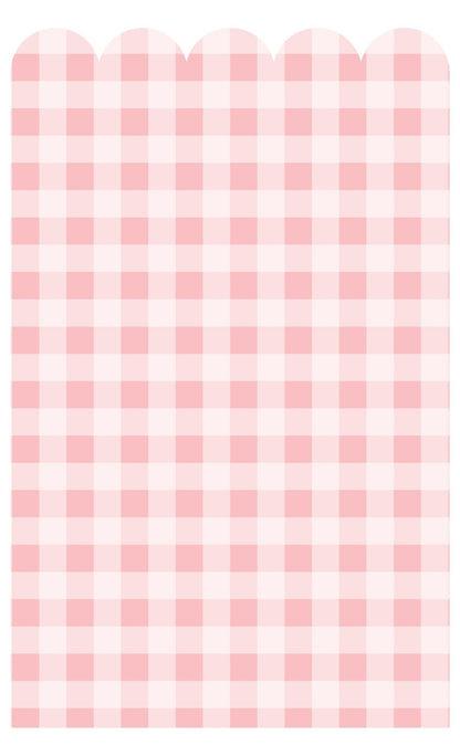Scalloped Wallpaper Panel - Gingham Musk - Ginger Monkey