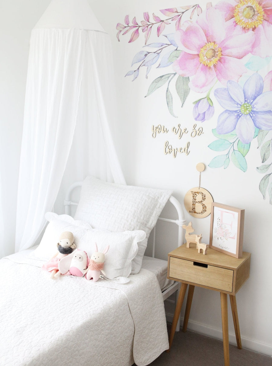 Spring Flowers Corner Wall Decal - Ginger Monkey