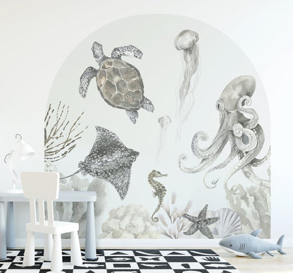 Under The Sea Arch Wall Mural - Ginger Monkey