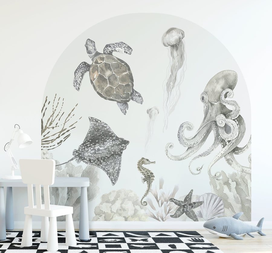 Under The Sea Arch Wall Mural - Ginger Monkey