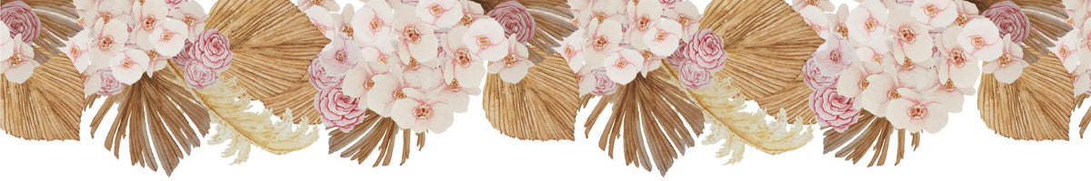 WALL BORDER - Orchid & Pampas - Ginger Monkey
